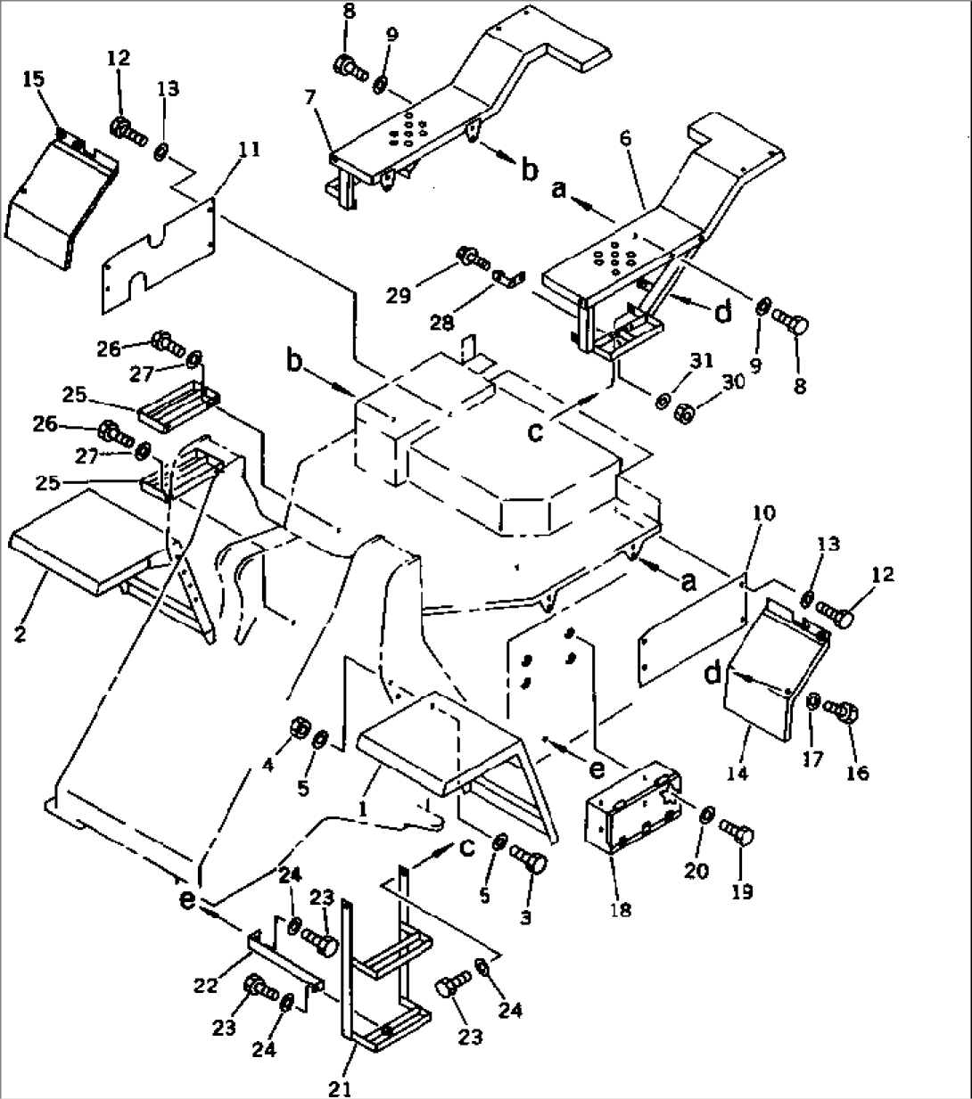 FENDER AND LADDER (WITHOUT CAB) (WITH ROPS CAB)(#10001-11999)