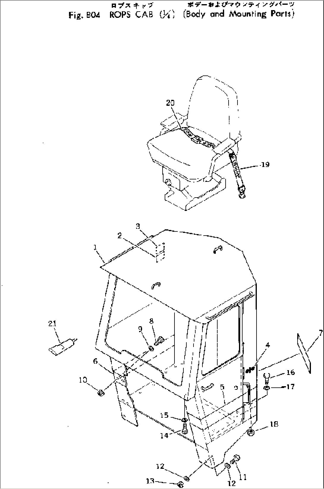 ROPS CAB (1/4) (BODY AND MOUNTING PARTS)(#10001-)