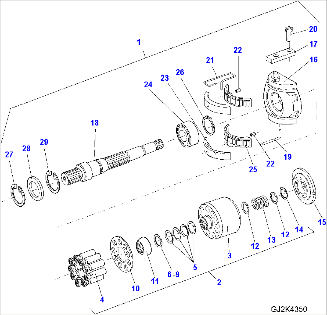 HYDRAULIC PUMP (20KM/H) (INNER PARTS) (2/8 + 2/9)