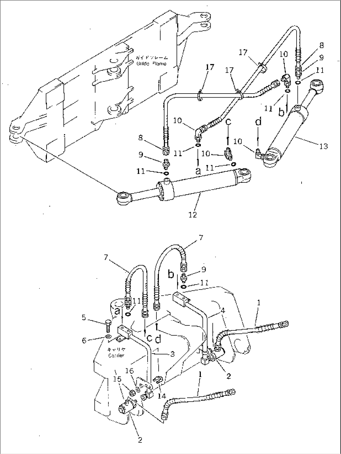 SIDE SHIFT¤ PITCH AND ANGLE SNOW PLOW (ANGLE CYLINDER LINE)(#(009)-)