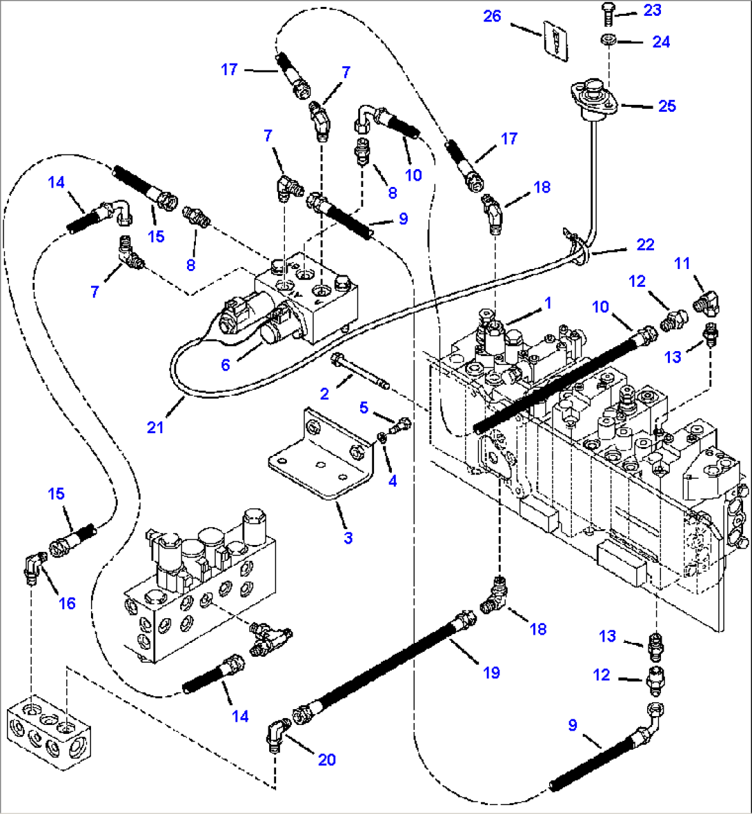 H6512-01A0 BACKHOE PIPING ARM AND HAMMER FEED LINES