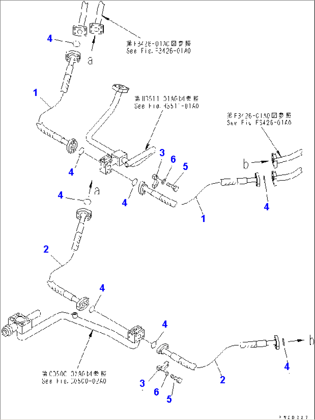 BRAKE COOLING PIPING (TRANSMISSION TO FRONT AXLE¤ 2/2)