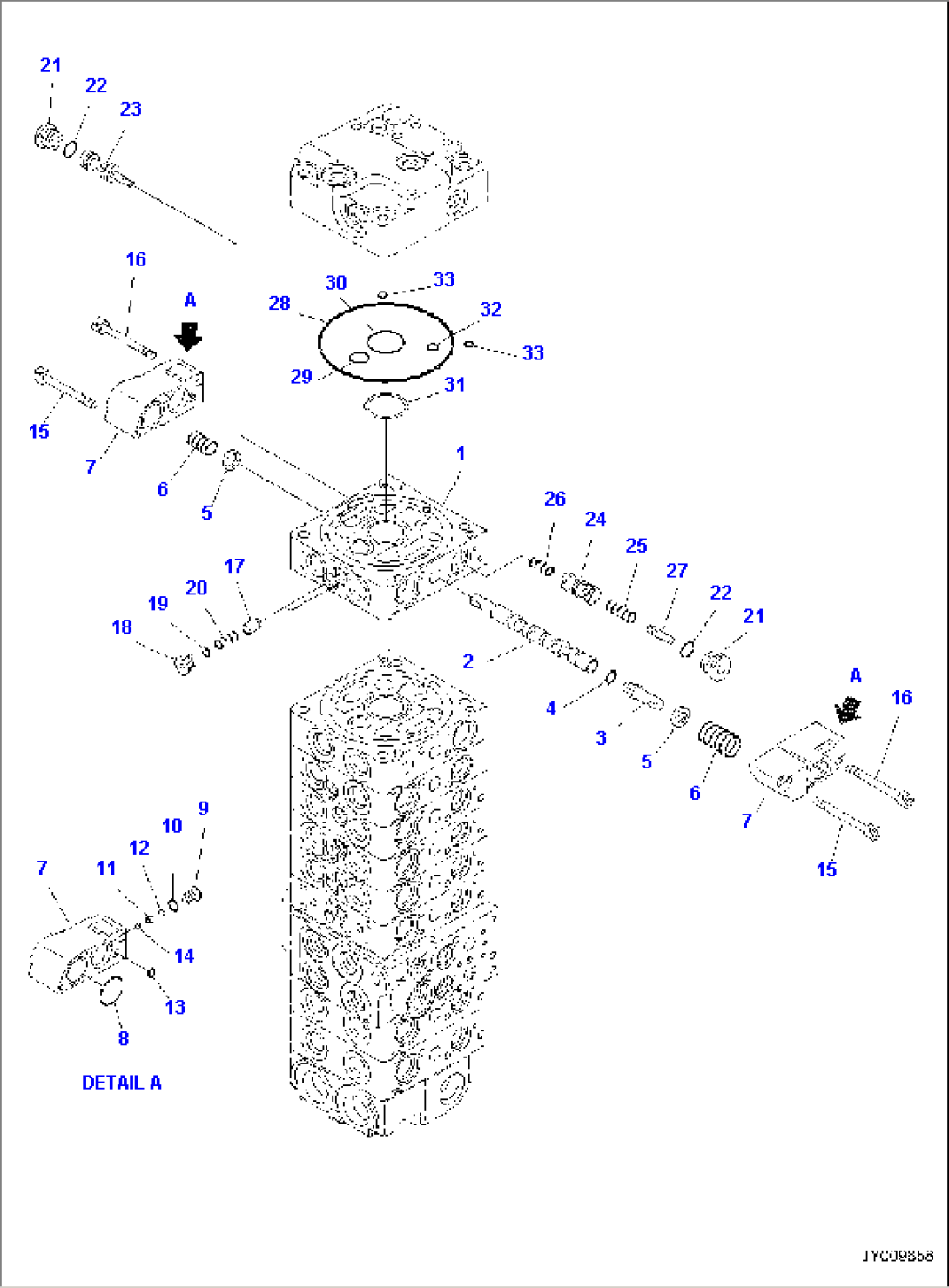 MAIN CONTROL VALVE, INNER PARTS (22/23)