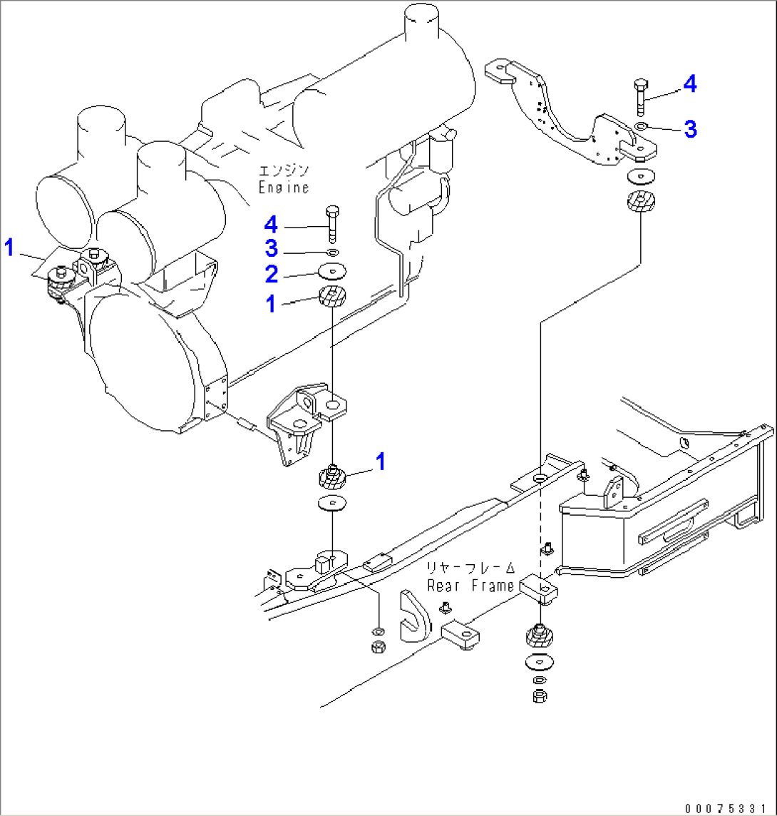 ENGINE (MOUNTING PARTS)(#51075-)