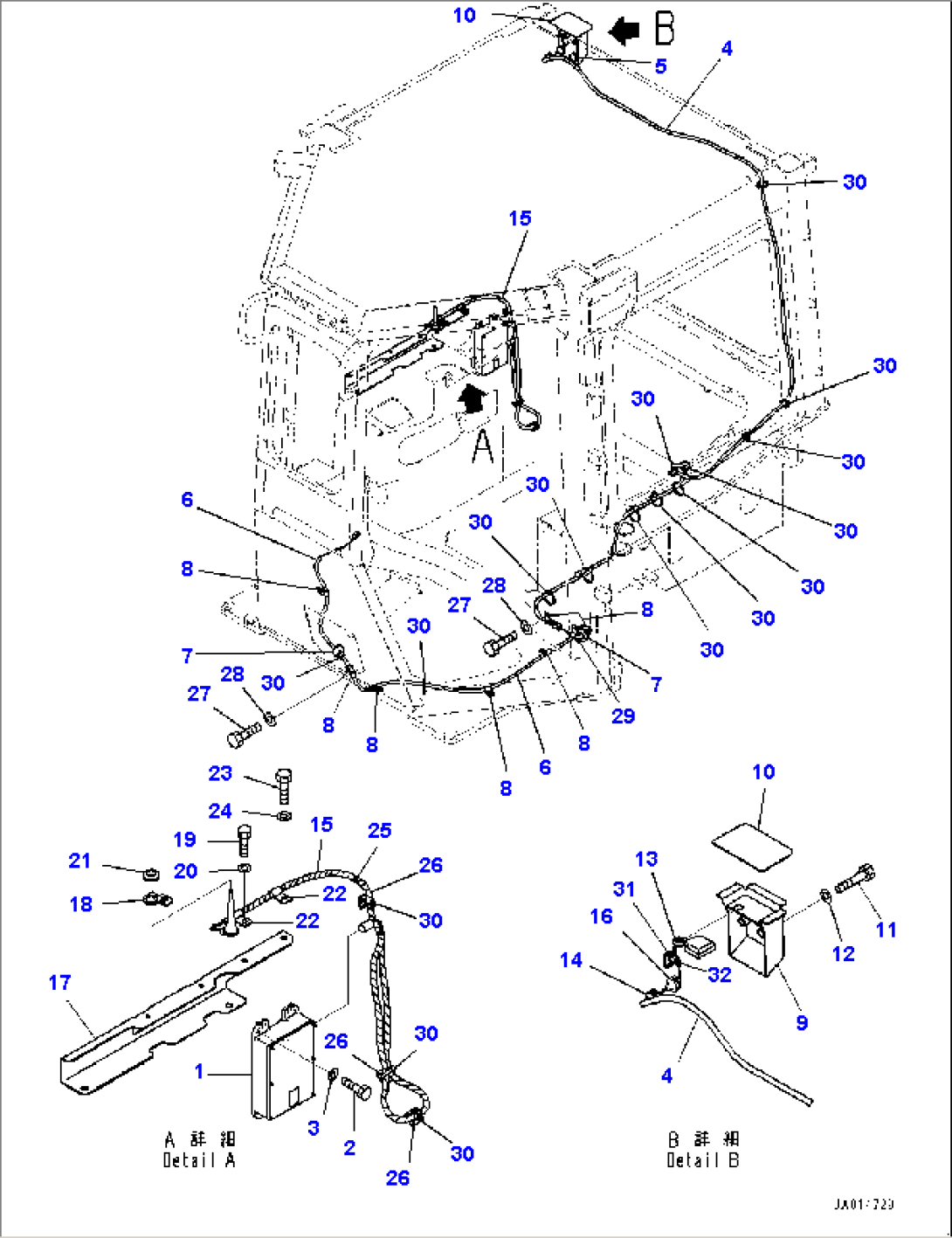 ROPS Cab, KOMTRAX Controller (#80001-)