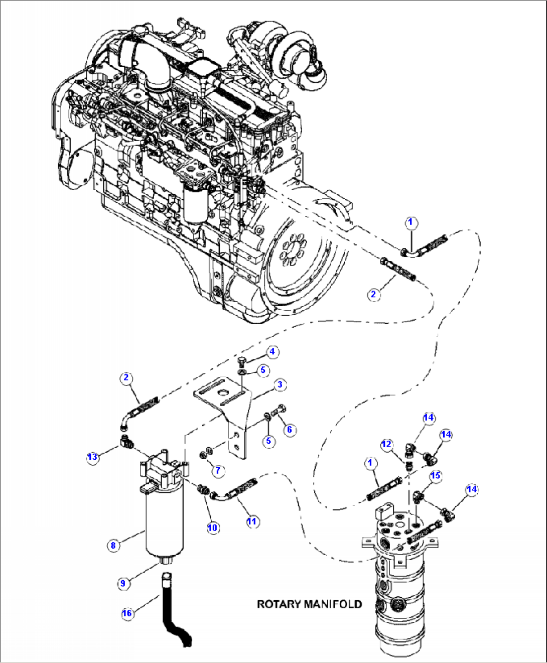 D0175-01A0 FUEL PIPING ROTARY MANIFOLD TO ENGINE