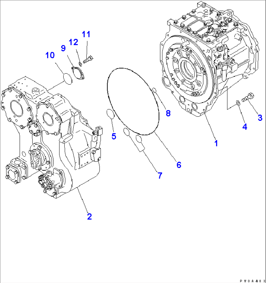 TORQUE CONVERTER AND TRANSMISSION MOUNTING (FOR CLUTCH AND BRAKE)
