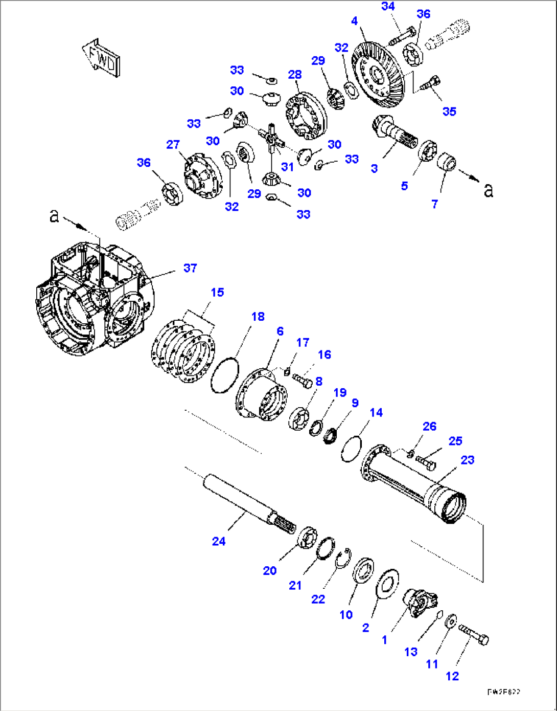 Front Axle, Final Drive and Housing, R.H. (#70883-)