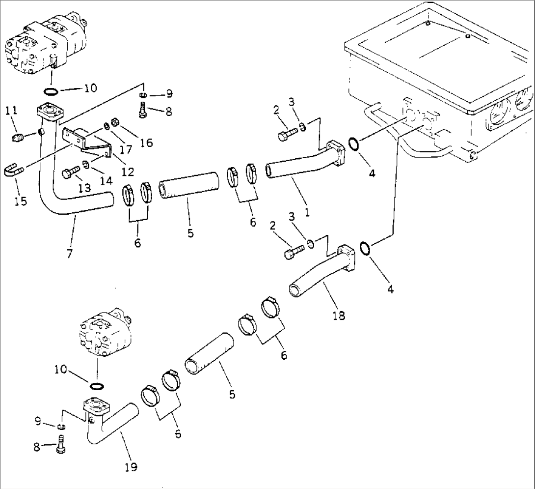 HYDRAULIC PIPING (2/8)¤ TRANSMISSION TANK TO PUMP