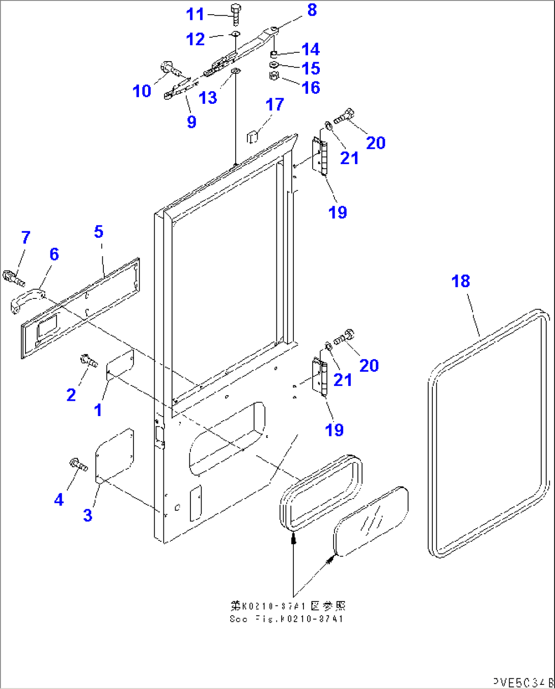 2-PERSONS CAB (DOOR RELATED PARTS L.H.)(#53001-55000)