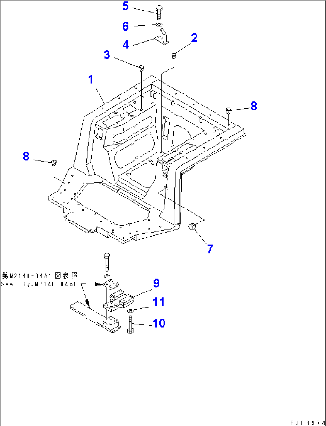 FLOOR FRAME (FRAME AND MOUNT) (WITHOUT CAB)(#3034-4000)