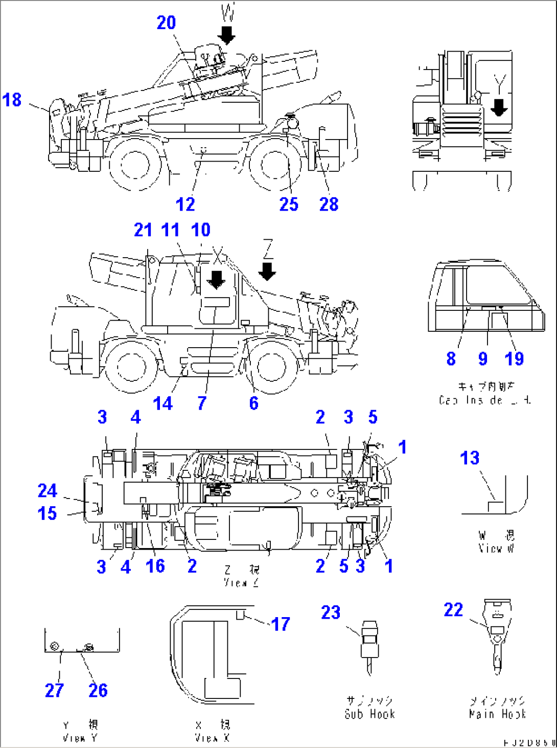 MARKS AND PLATES (1/2) (10 TON) (WITH 3RD WINCH)(#15301-)