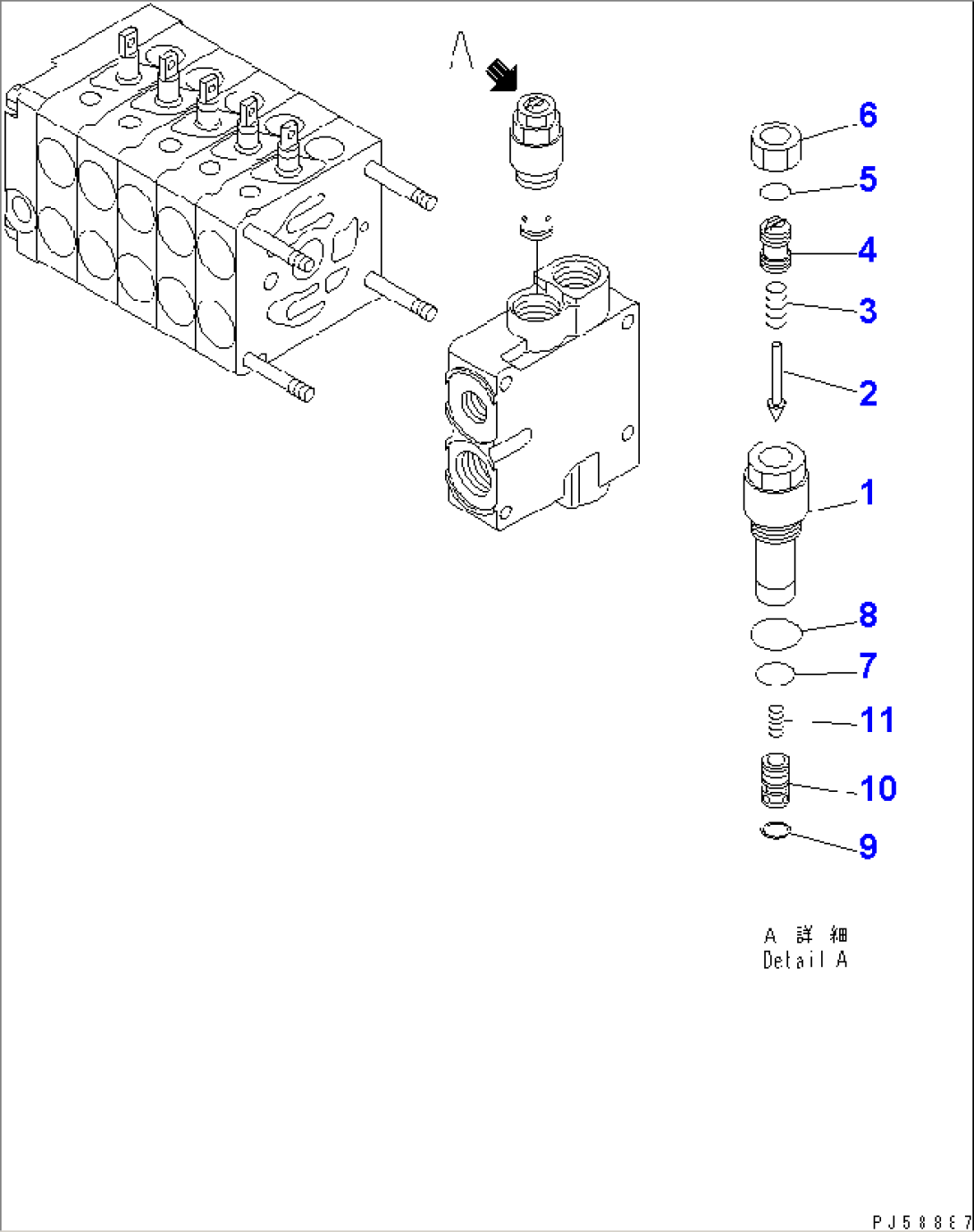 CONTROL VALVE (5-SPOOL) (3/3) (L.H.)