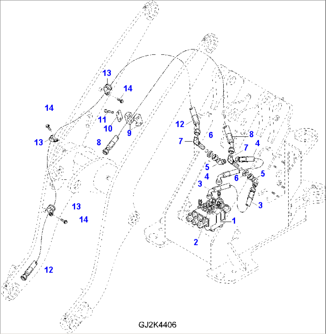 HYDRAULIC LINE FOR ACCESSORY EQUIPMENT