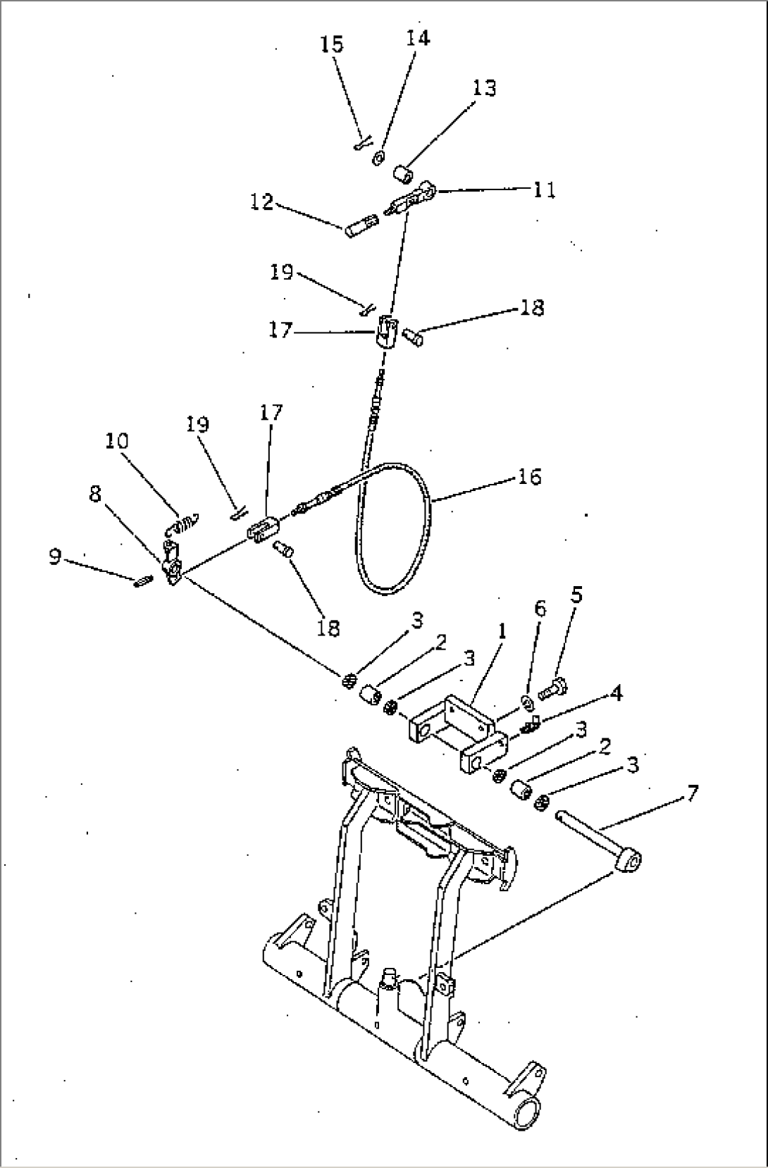 STEERING BRAKE PEDAL AND PARKING BRAKE LEVER (#1001-1047)(#1053-1055)