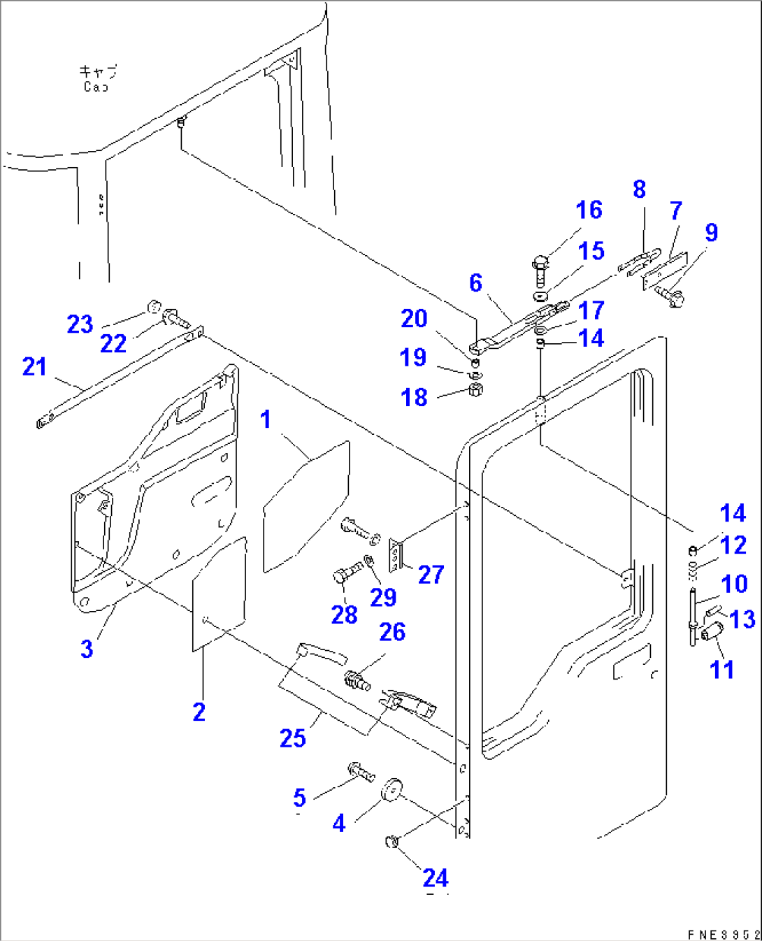 ROPS CAB (DOOR RELATED PARTS¤ L.H.)