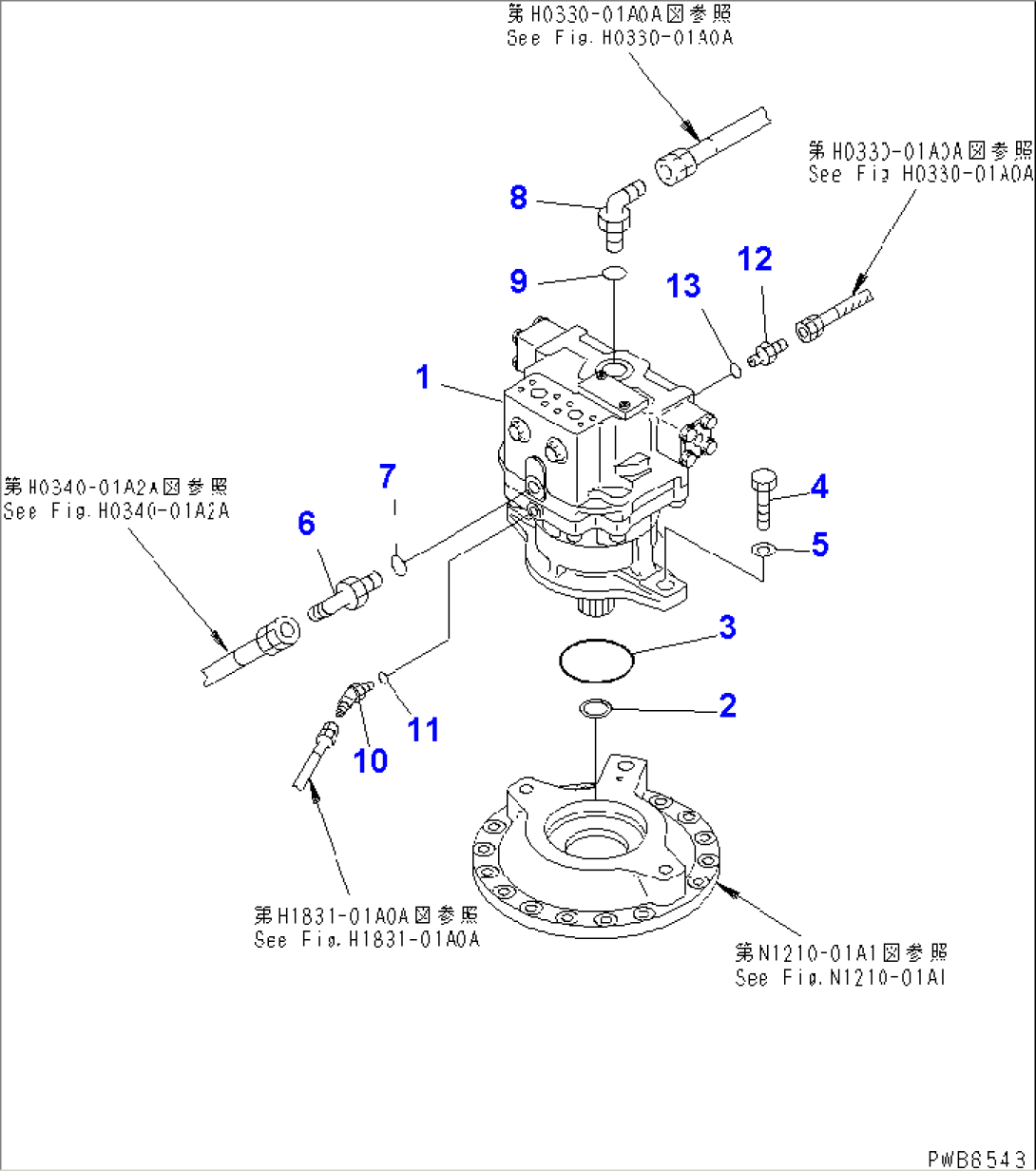 SWING MOTOR (CONNECTING PARTS)(#12001-)