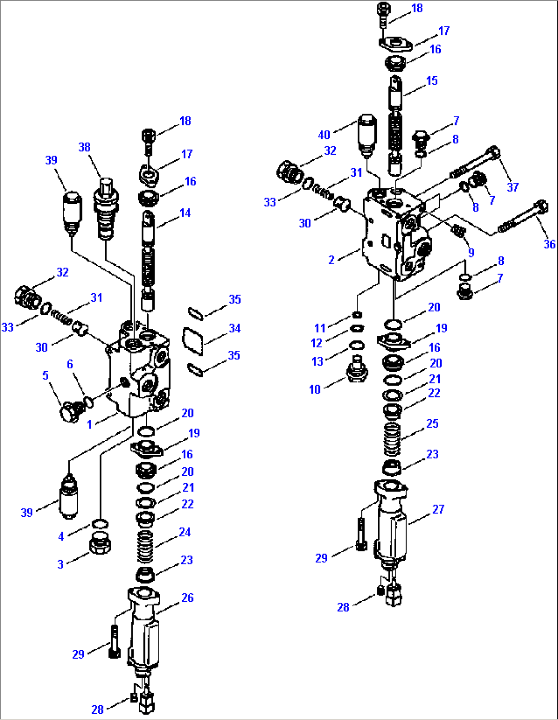 FIG. H4200-01A1 HYDRAULIC CONTROL VALVE - TWO-SPOOL - EARLIER VERSION
