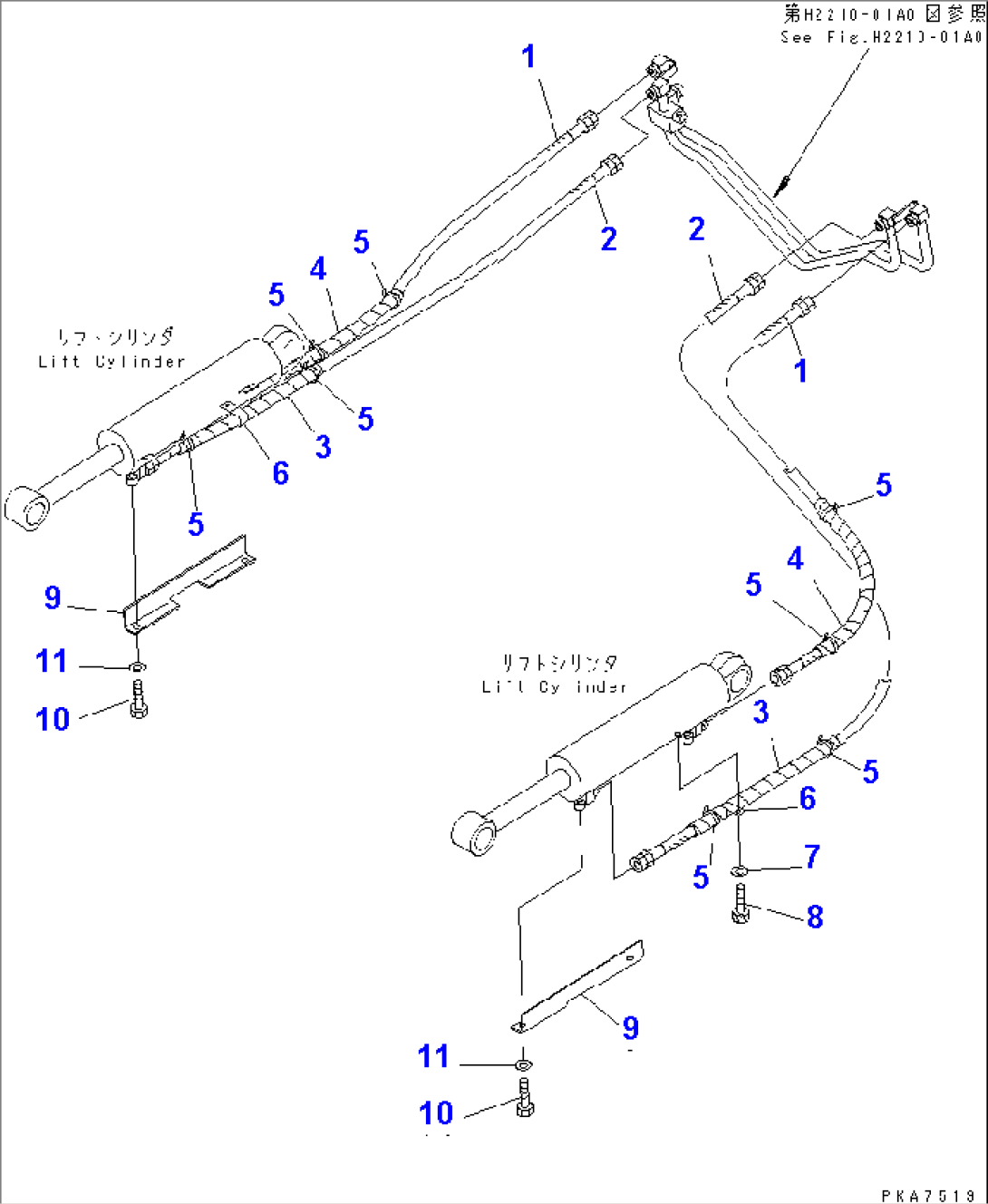 DOZER OIL LINE (LIFT CYLINDER LINE)