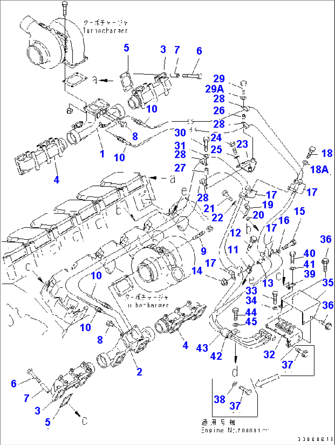 EXHAUST MANIFOLD (WITH EXHAUST TEMPERATURE SENSOR)(#500013-500880)