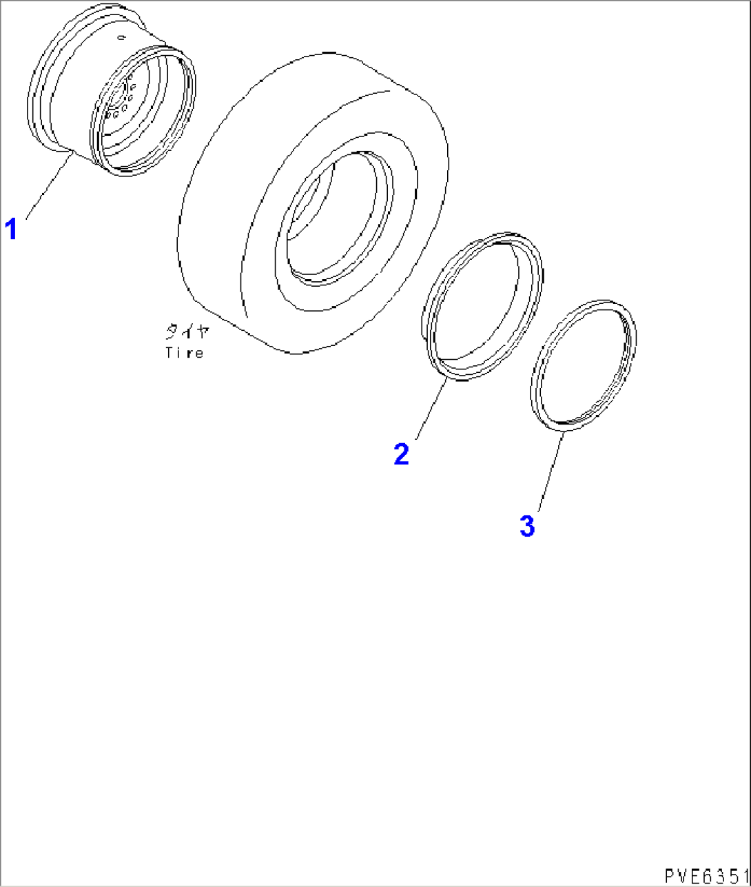 RIM (FOR 17.5-25 TUBELESS TIRE)