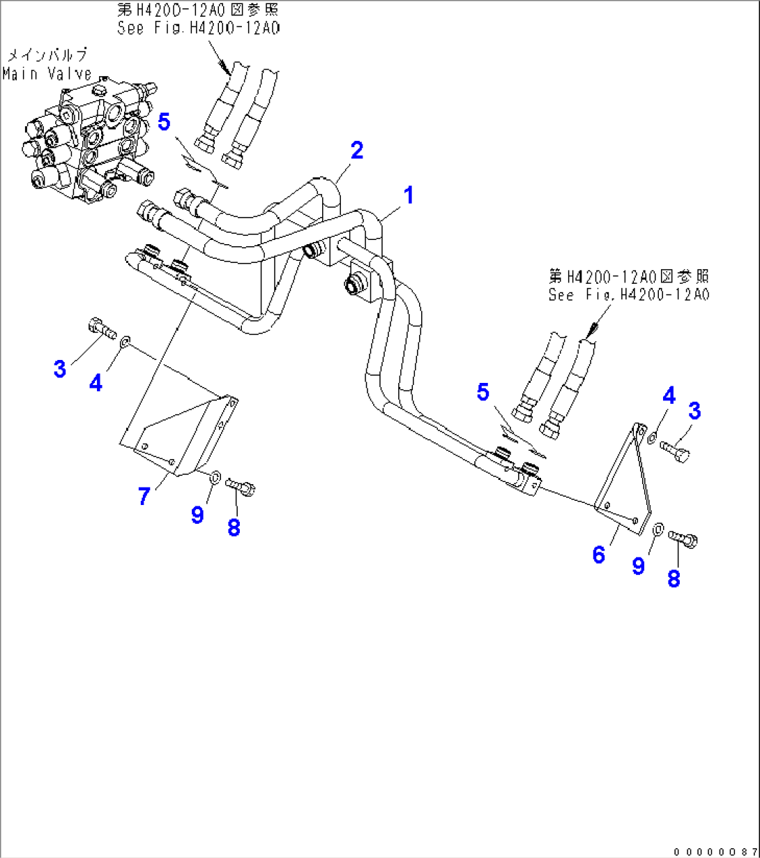 HYDRAULIC PIPING (LIFT CYLINDER LINE) (FOR E.C.S.S)