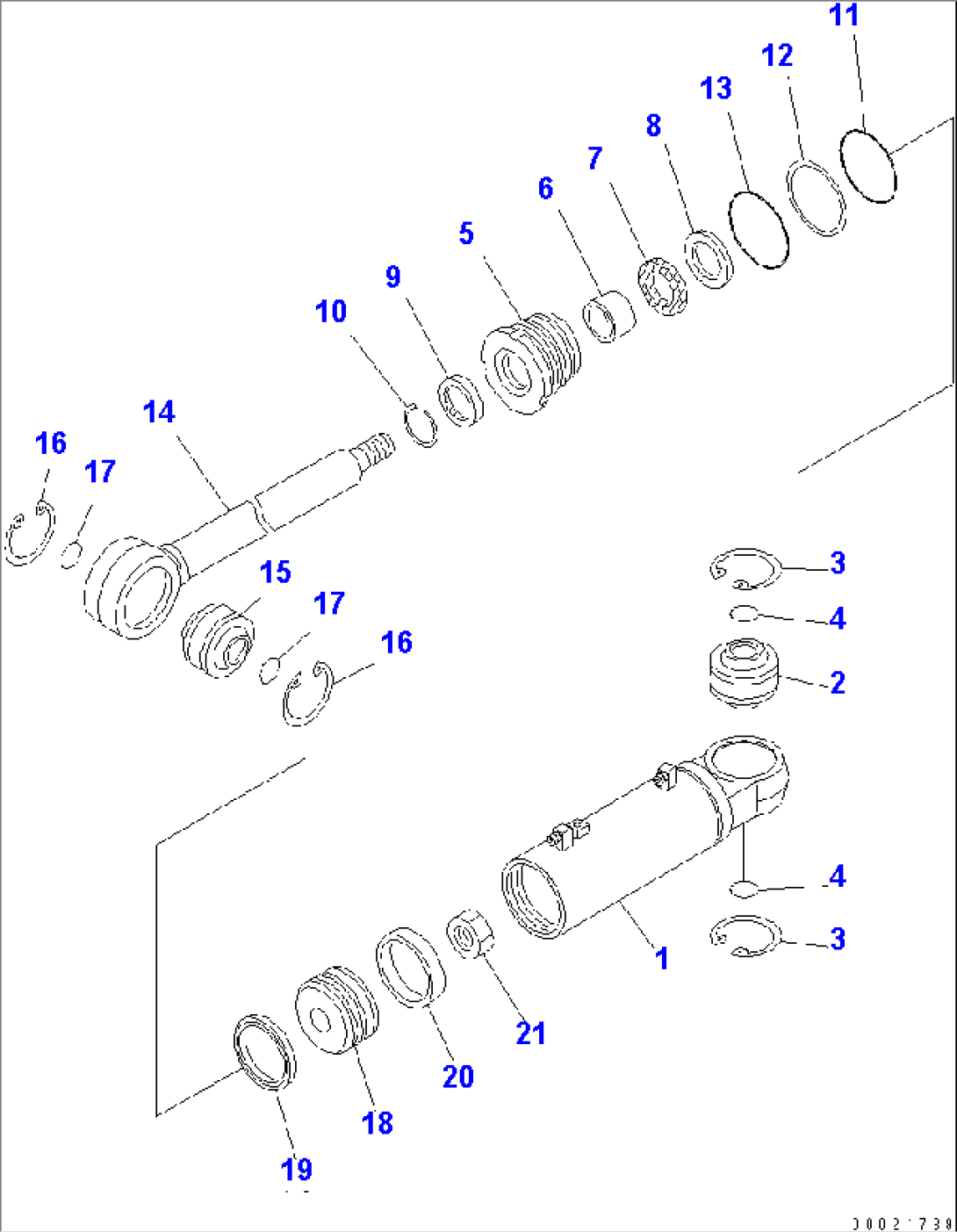 TILT CYLINDER (POWER ANGLE POWER TILT DOZER)(#1003-)