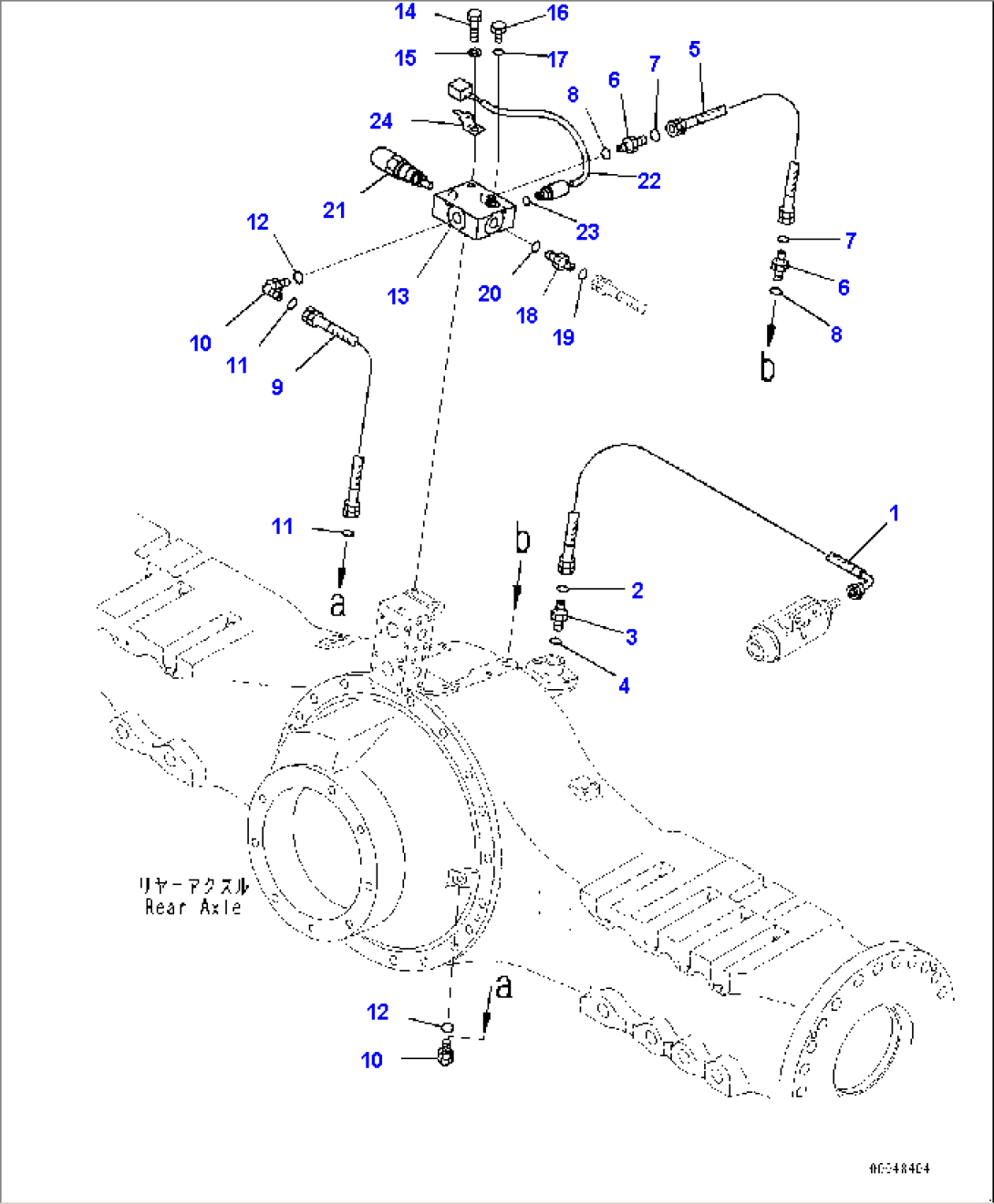 Rear Brake Oil Cooling Piping, Differential Lock Piping (#7079-)