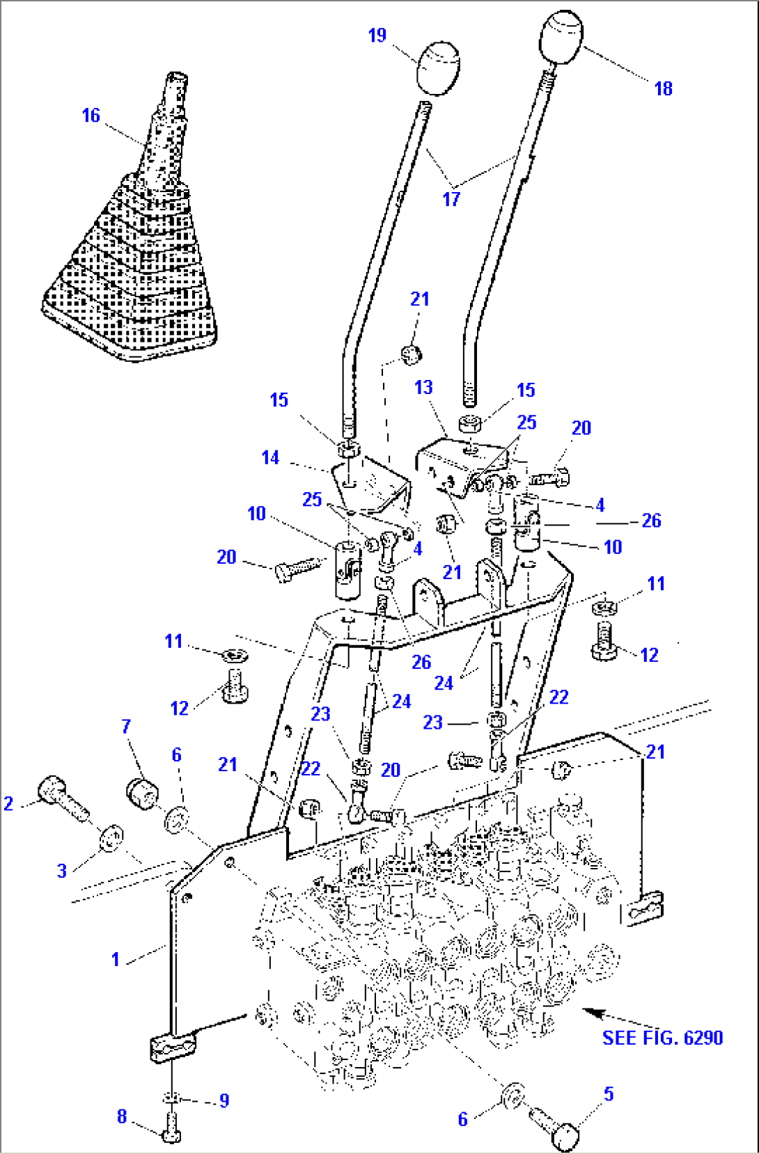 BACKHOE CONTROL LEVERS
