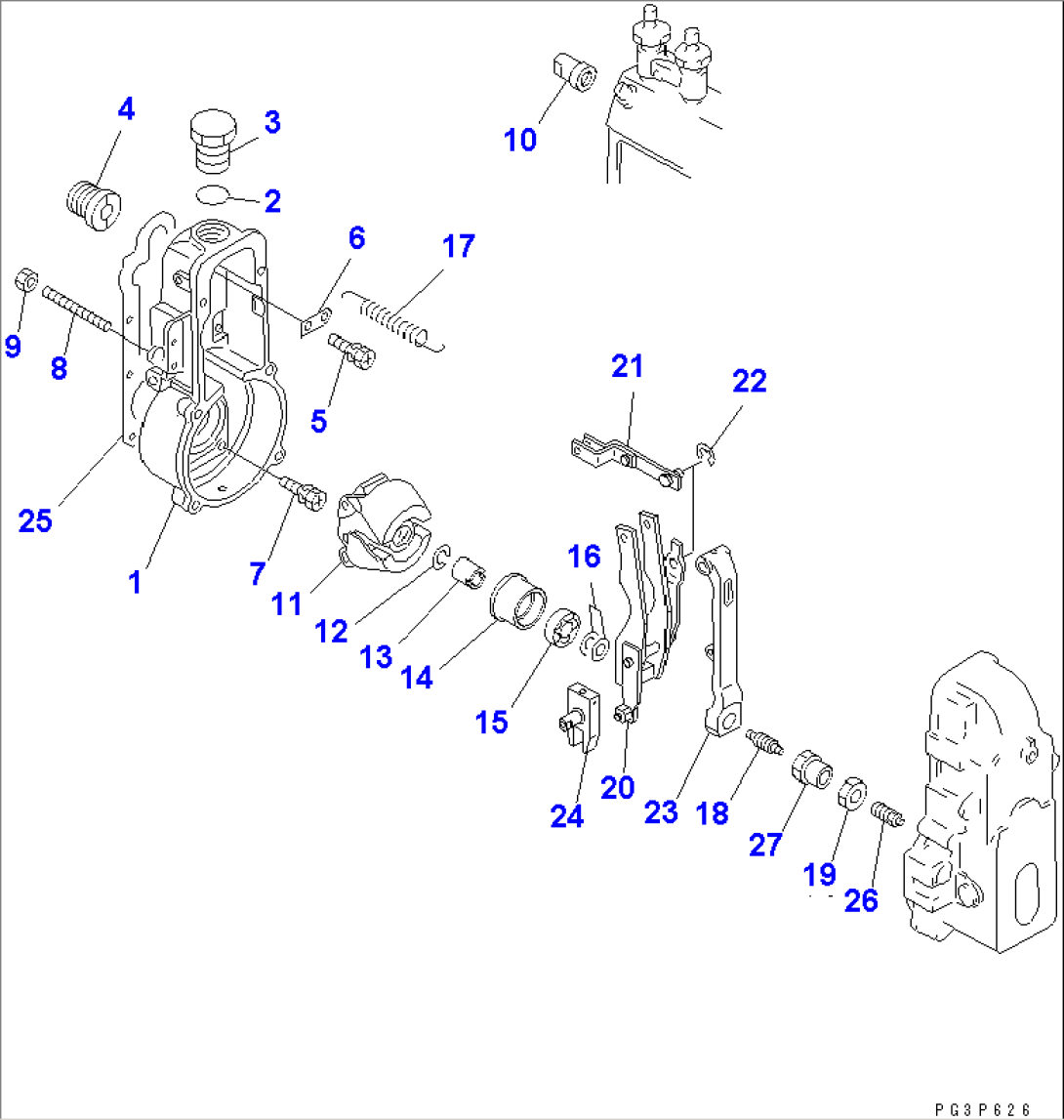 FUEL INJECTION PUMP (GOVERNOR) (1/2) (WITH ENGINE STOP MOTOR TYPE)(#92603-)