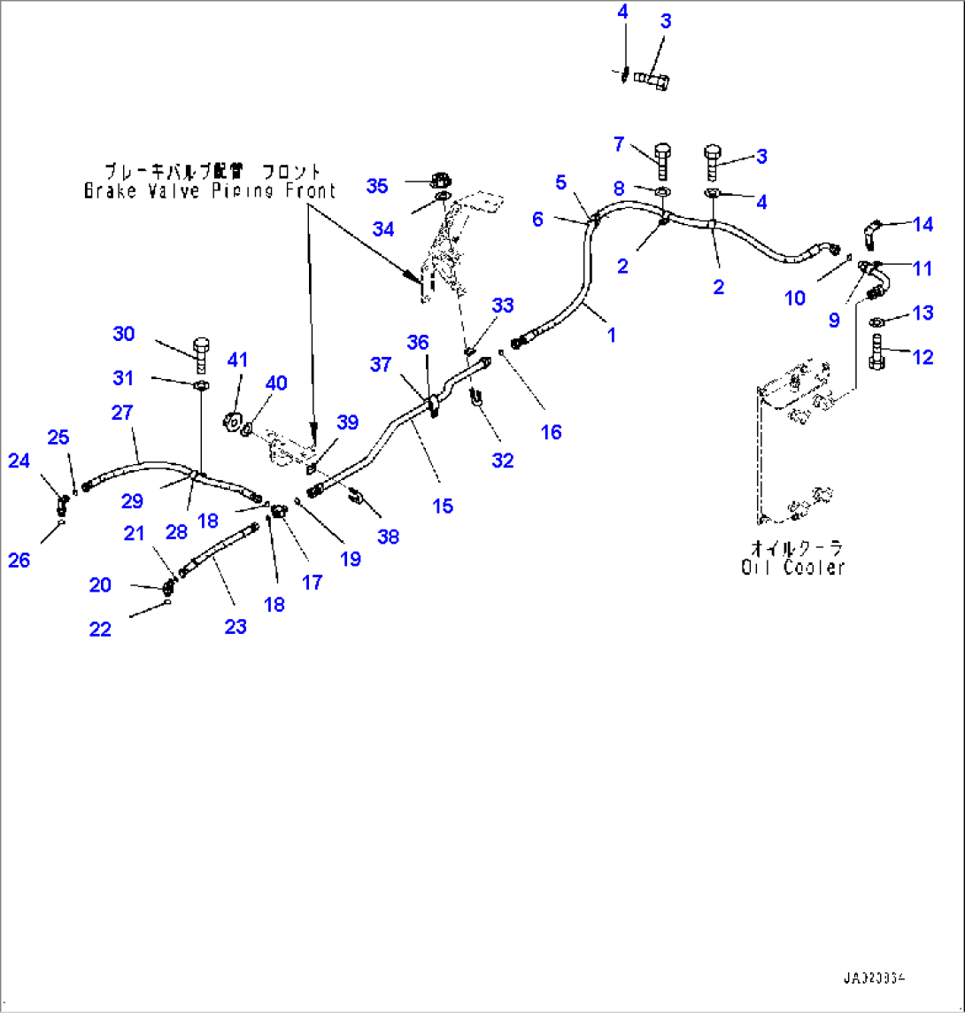 Brake Control, Cooling Piping, Front (2/2) (#90216-)