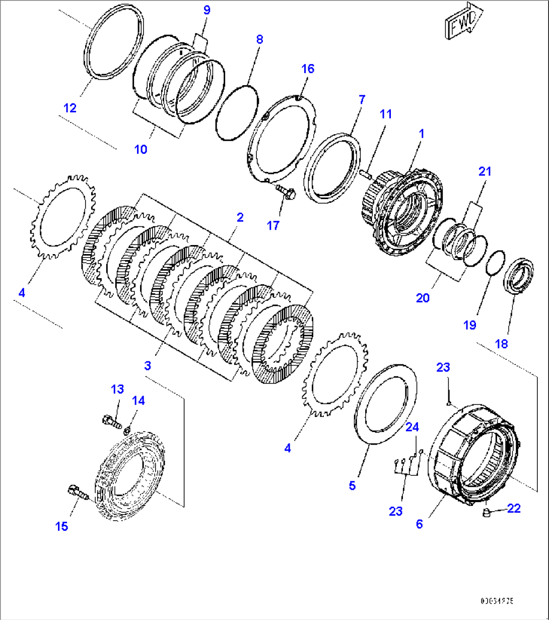 Center Axle, Final Drive, Brake, R.H. (#7079-)
