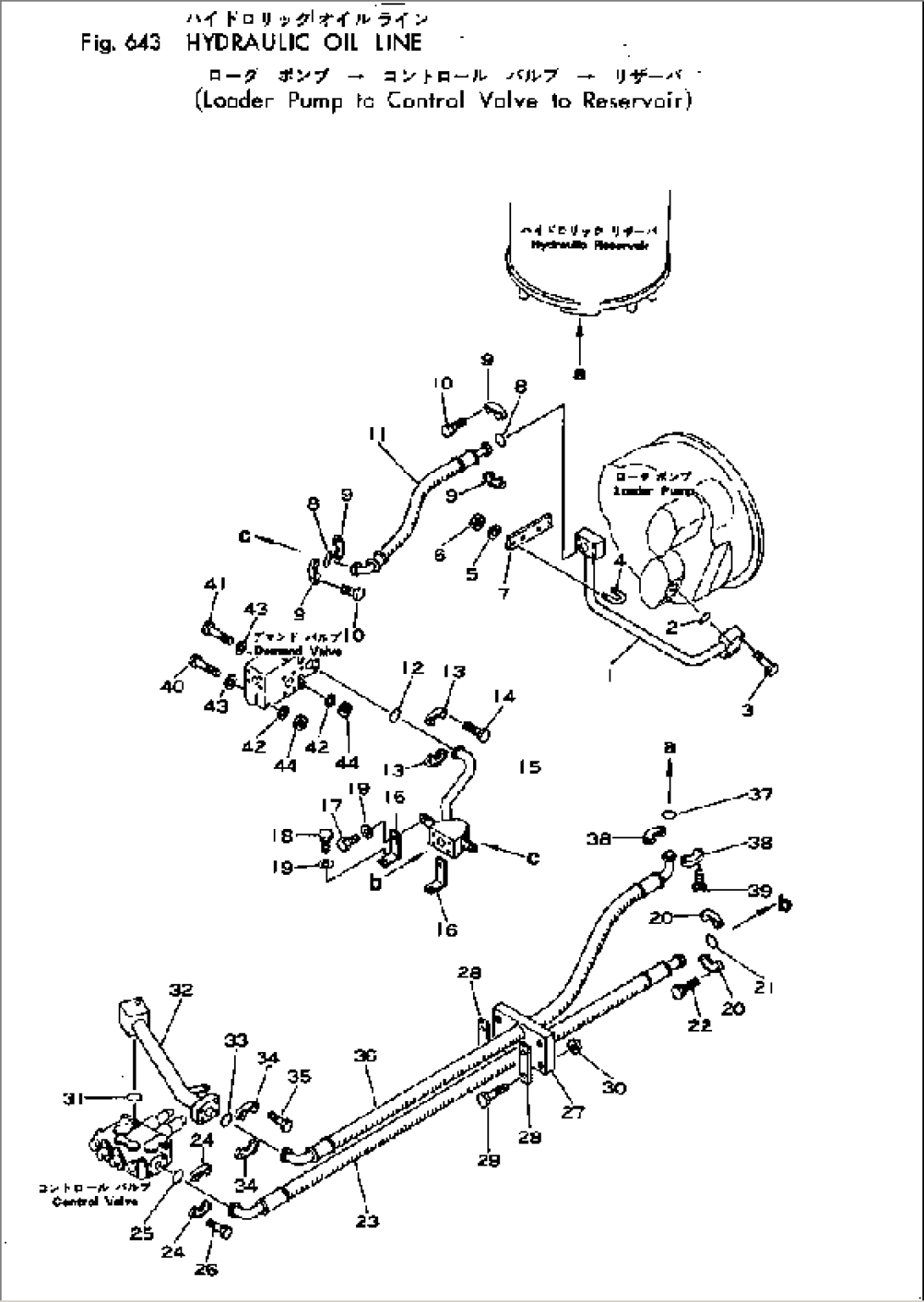 HYDRAULIC OIL LINE(LOADER PUMP TO CONTROL VALVE TO RESERVOIR(#10001-)