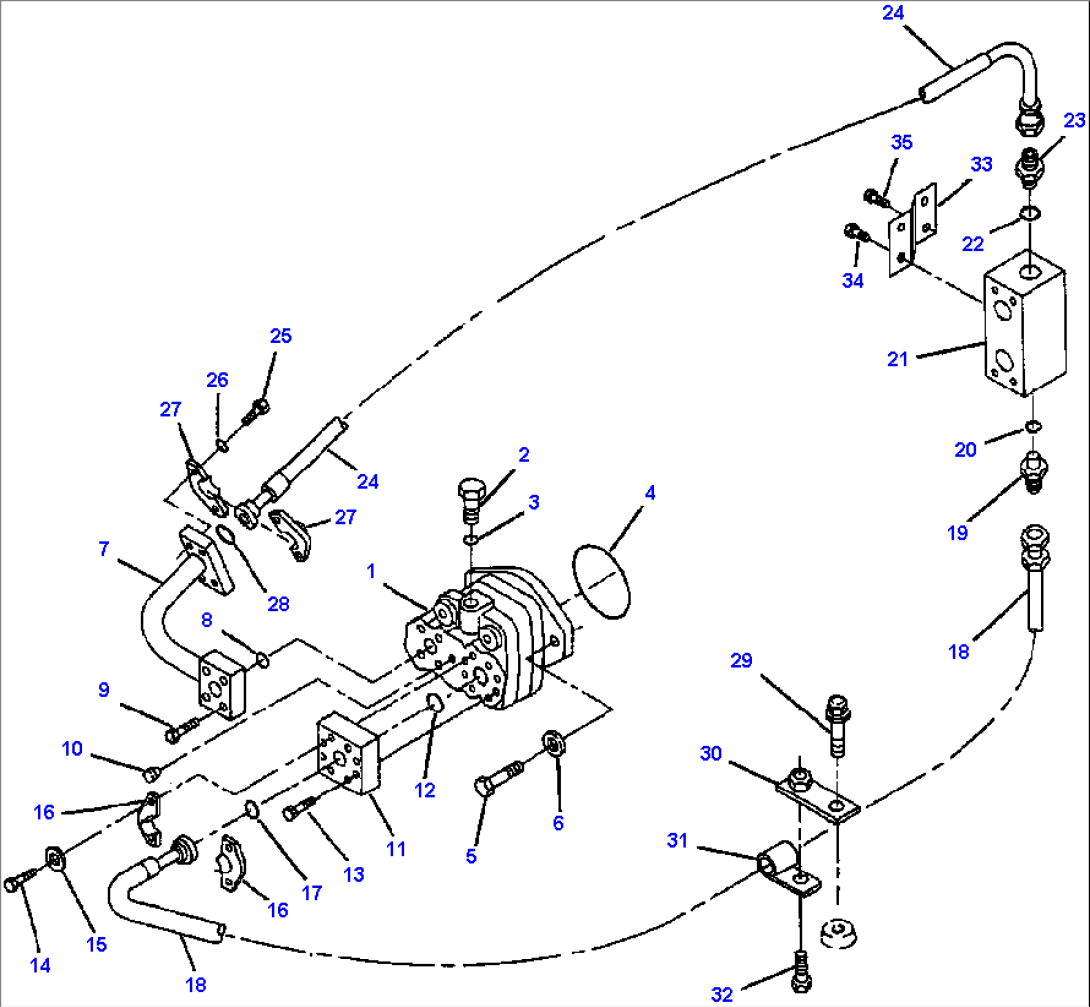 FIG. H4410-01A1 GROUND DRIVEN STEERING PIPING - PUMP TO DIVERTER VALVE