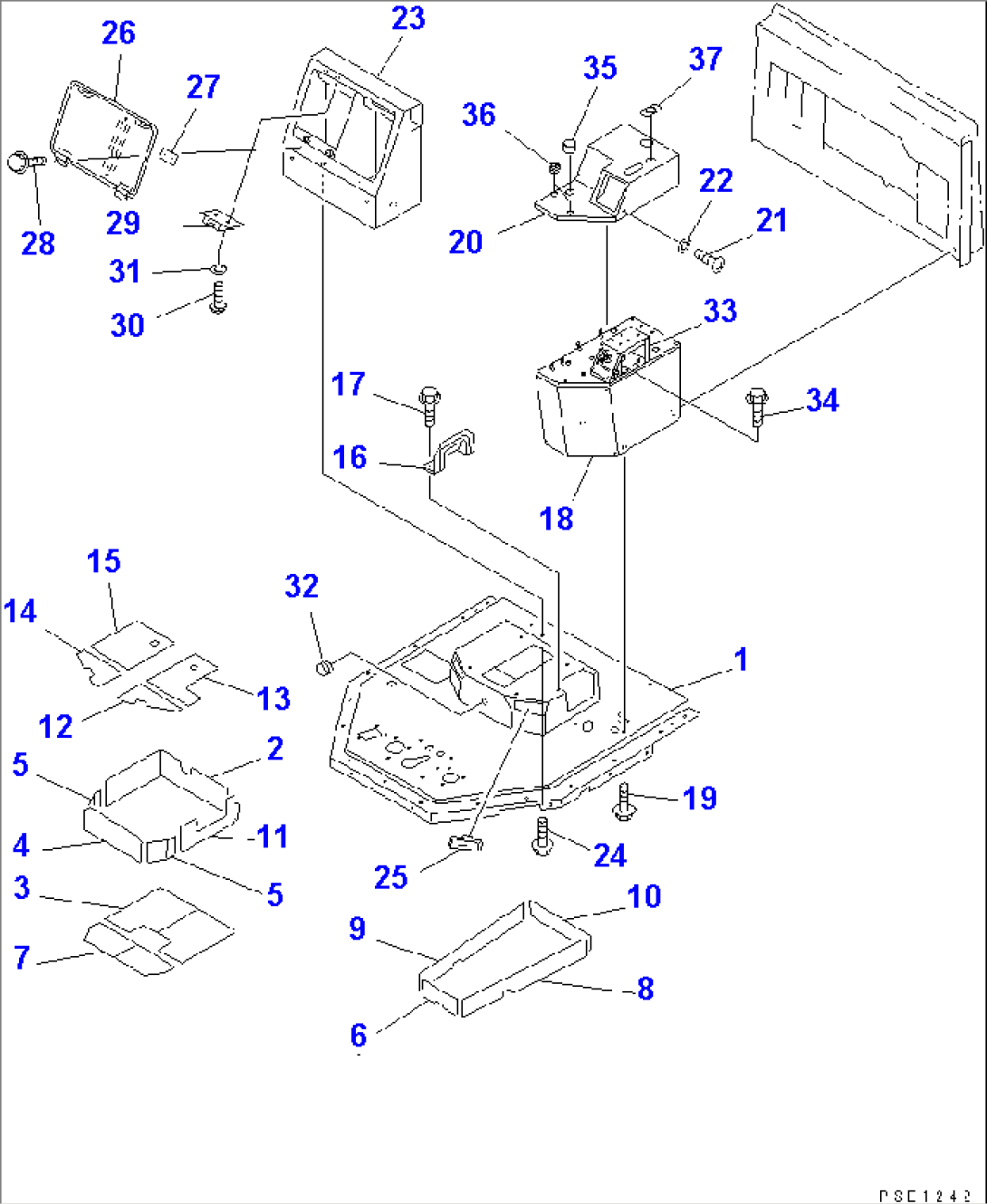 CONSOLE BOX (WITHOUT AIR CONDITIONER 1/2) (FOR JOY STICK STEERING)(#10501-)