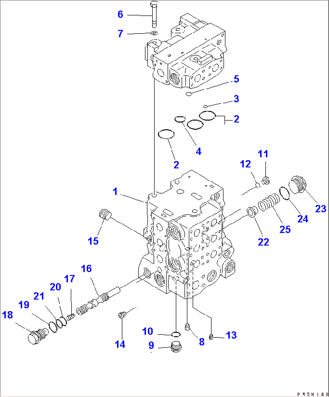 CONTROL VALVE (4-SPOOL) (1/7) (FOR TRIMMING DOZER)