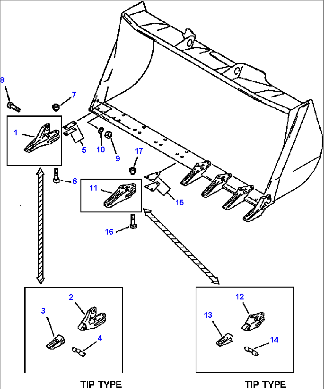 BOLT-ON BUCKET TEETH (KOMATSU)