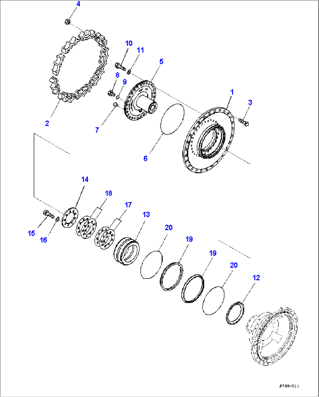 Final Drive, Sprocket Hub, R.H. (#1001-)