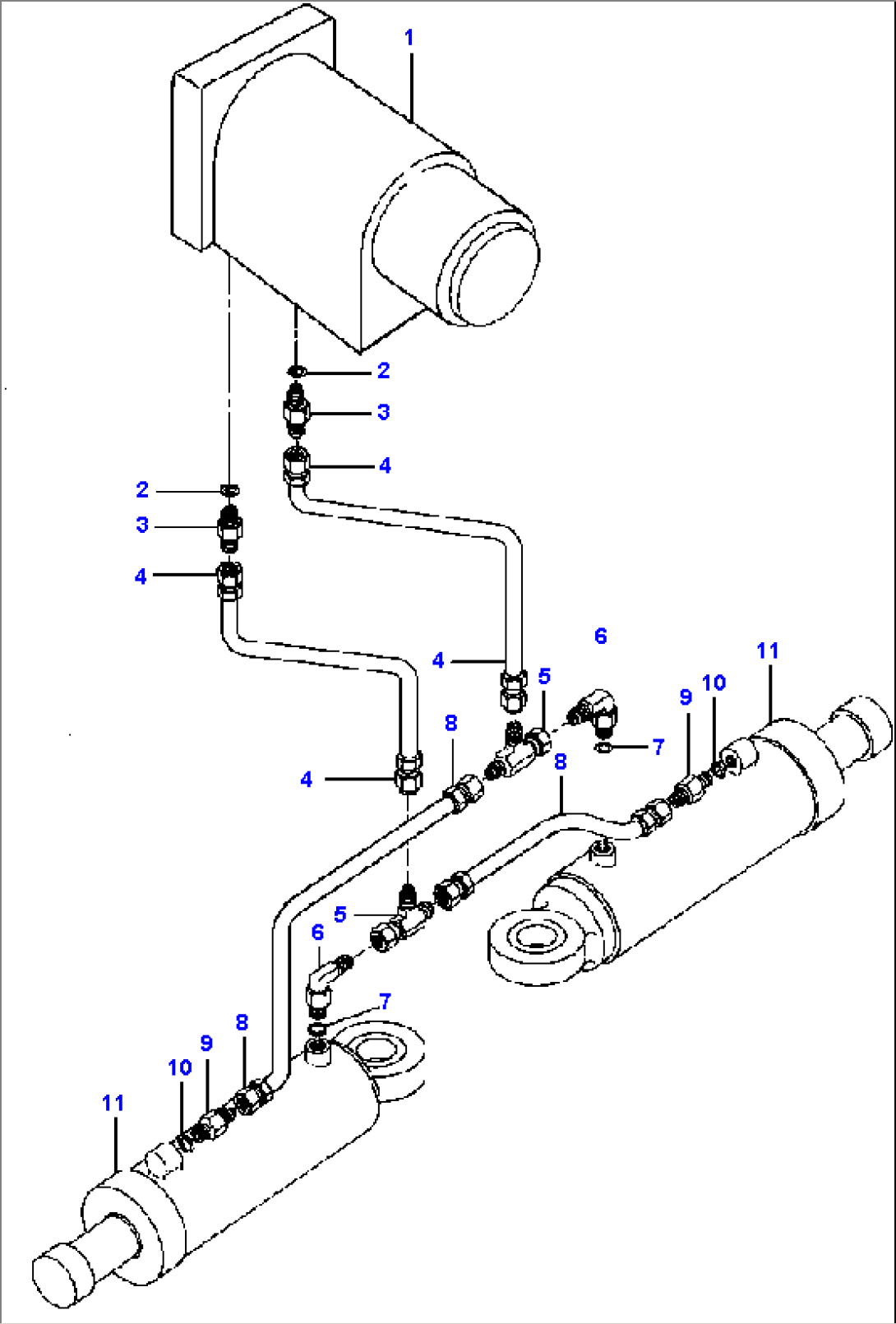 FIG. H5110-01A0 STEERING CYLINDER ACTUATOR LINES