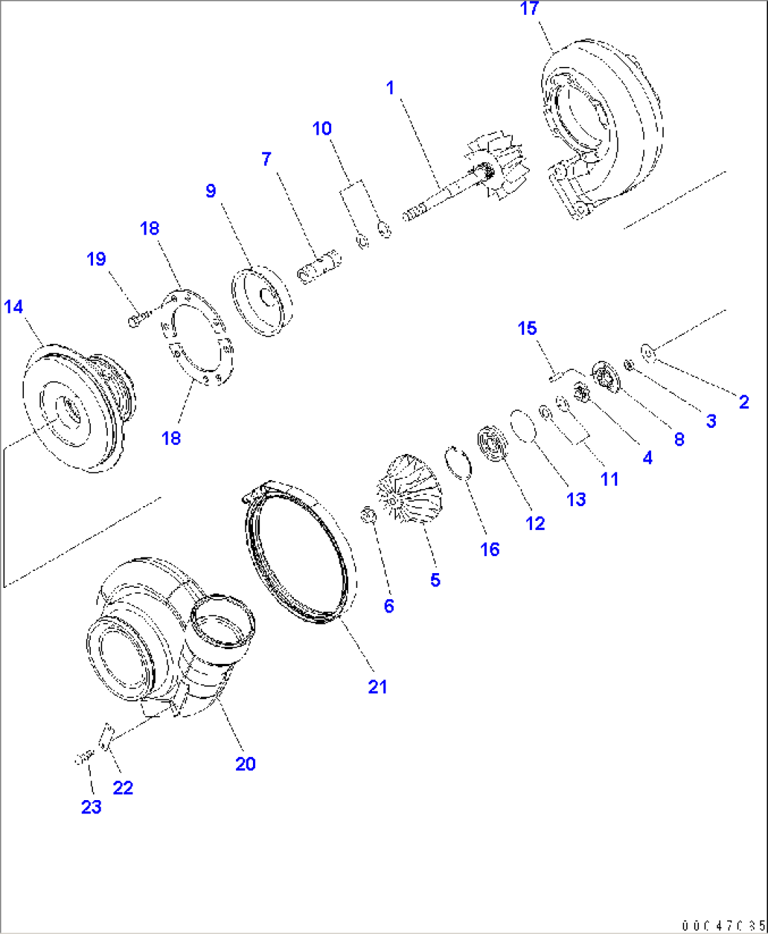 TURBOCHARGER (KTR110M-432A) (INNER PARTS)