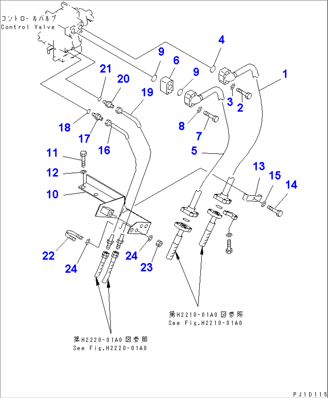 HYDRAULIC PIPING (TANK TO LIFT AND TILT CYLINDER)