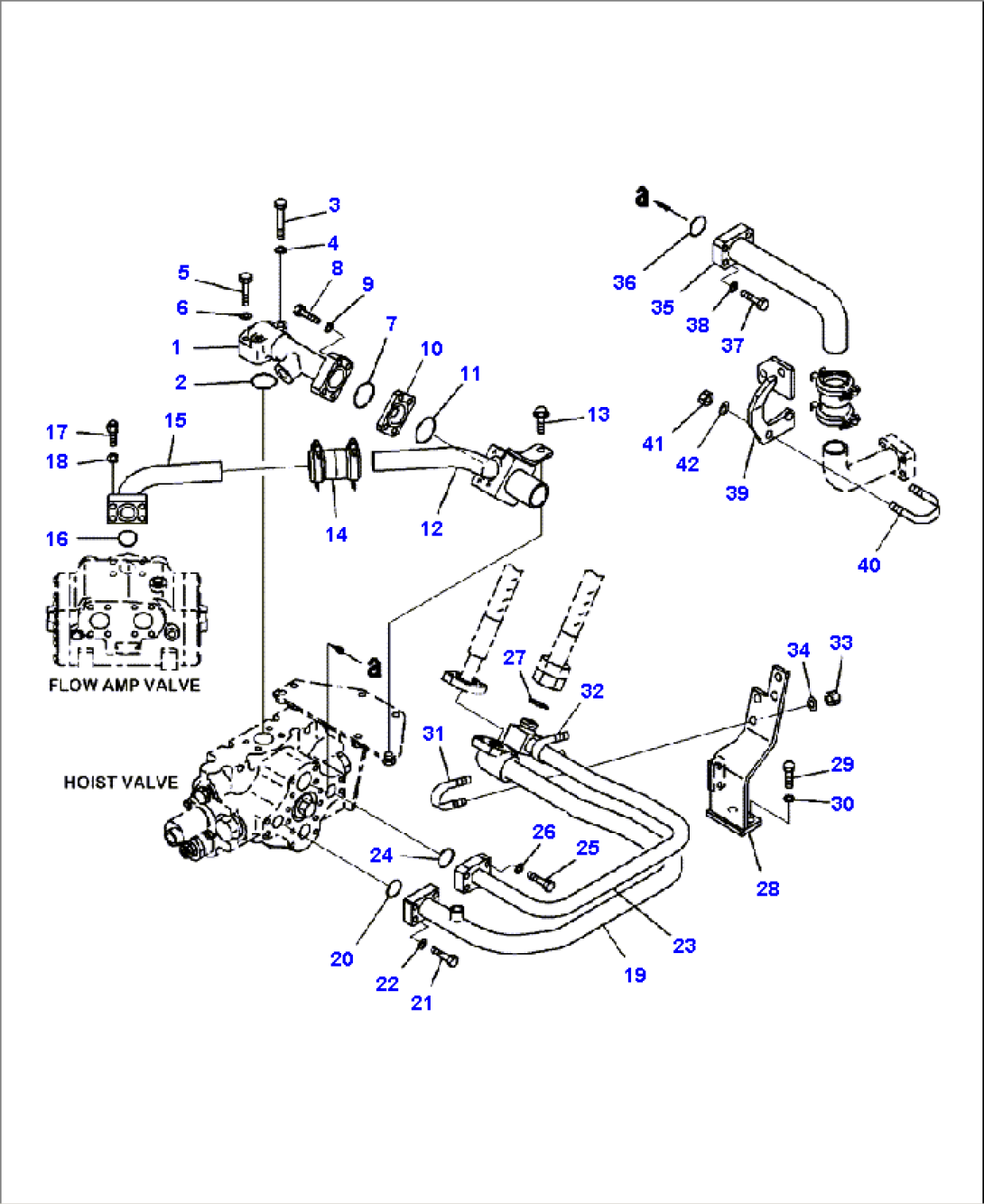 H3410-09A0 HYDRAULIC PIPING FLOW AMP VALVE TO HOIST VALVE