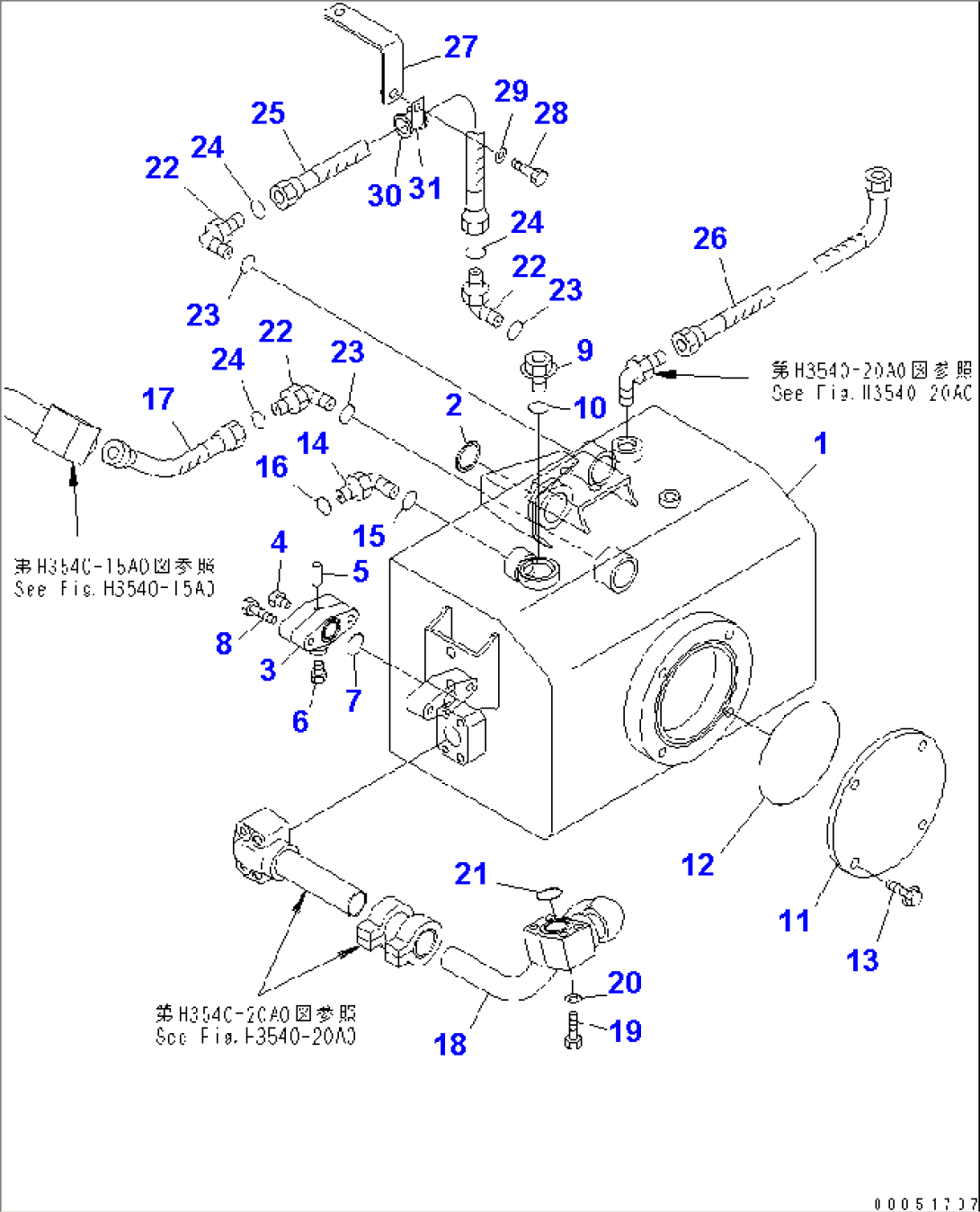 BRAKE PIPING (SUB TANK 1/2)(#3001-)