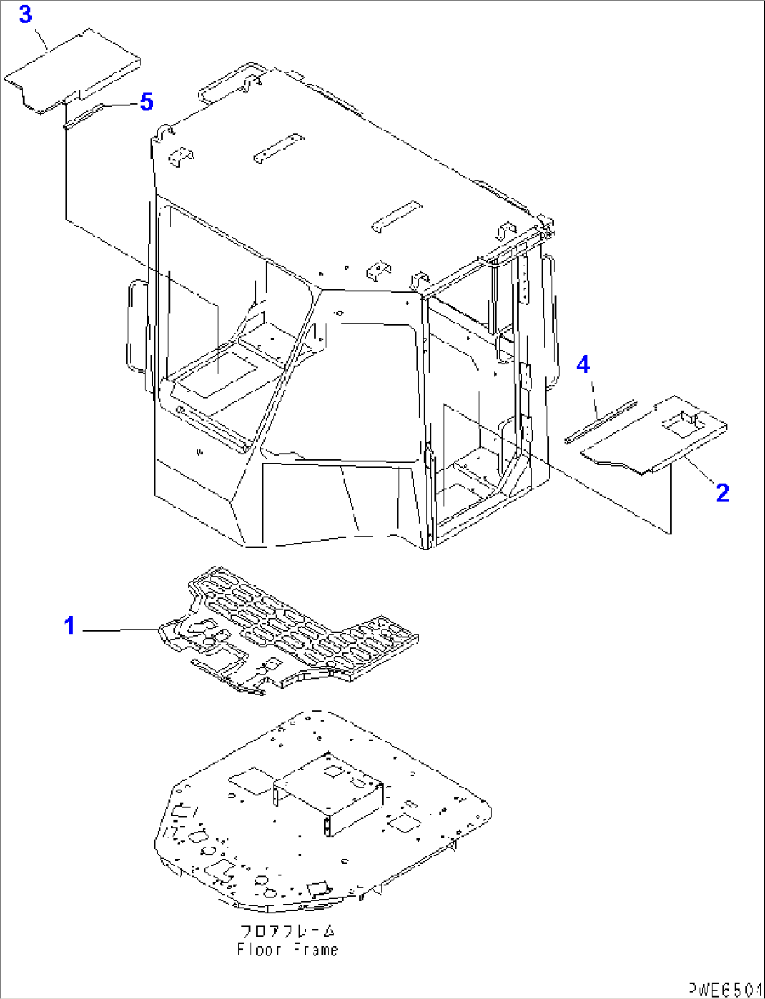 FLOOR MAT UNIT (WITH 2-PERSONS CAB)