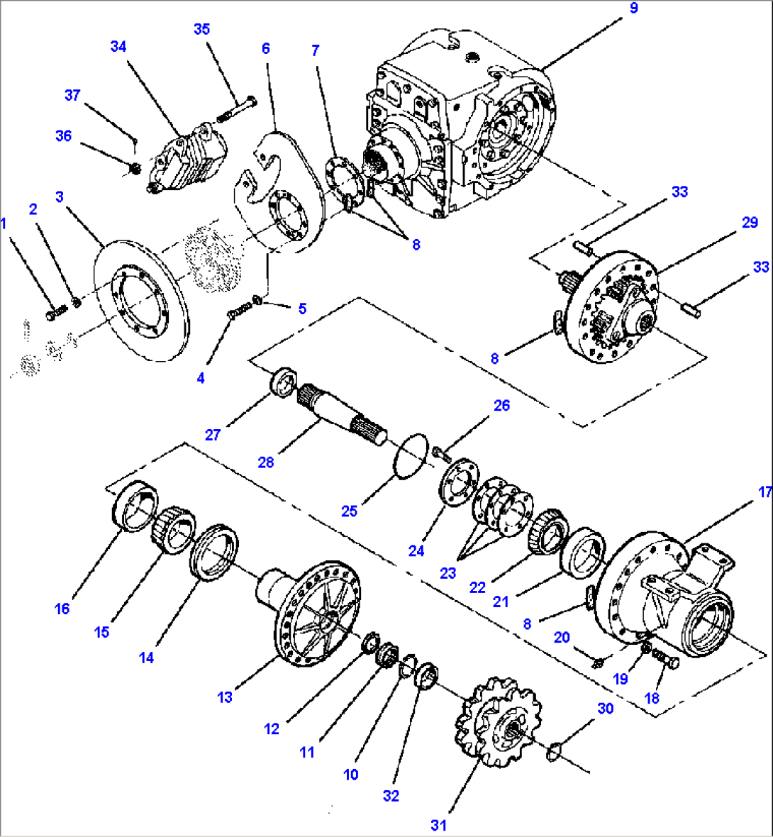 FINAL DRIVE - WITH PLANETARY S/N 200000 THRU 200385, 200387, 200389, 200390, 200394, 200397, 200400 & 200401