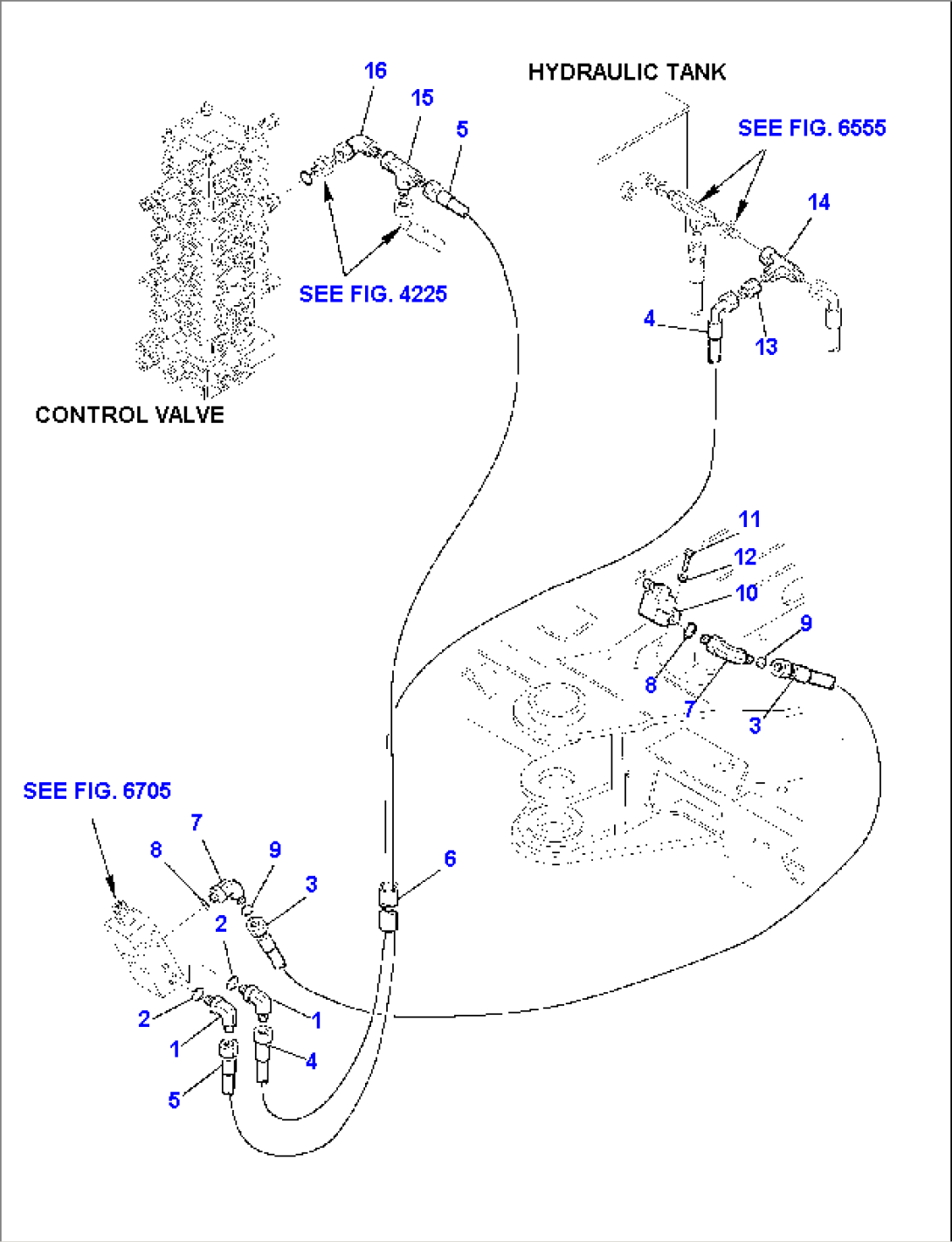 HYDRAULIC PIPING (OVERLOAD SENSOR LINE)