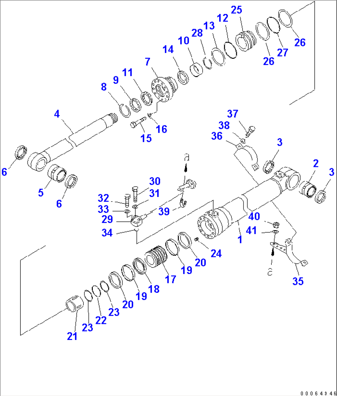 BOOM CYLINDER (R.H.) (FOR BURST VALVE) (100 HOURS GREASING)(#25015-)