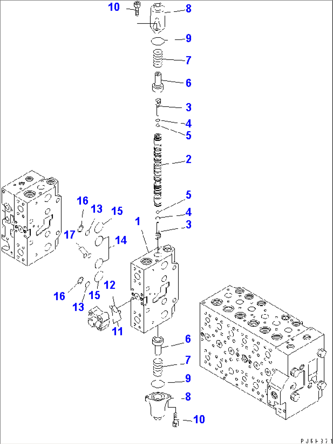 MAIN VALVE (2-ACTUATOR) (17/21) (BLADE SPEC.)(#20001-)