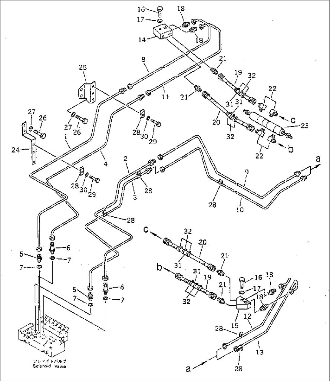 AIR PIPING (SOLENOID VALVE TO/FROM TRANSMISSION SELECTOR CYLINDER)