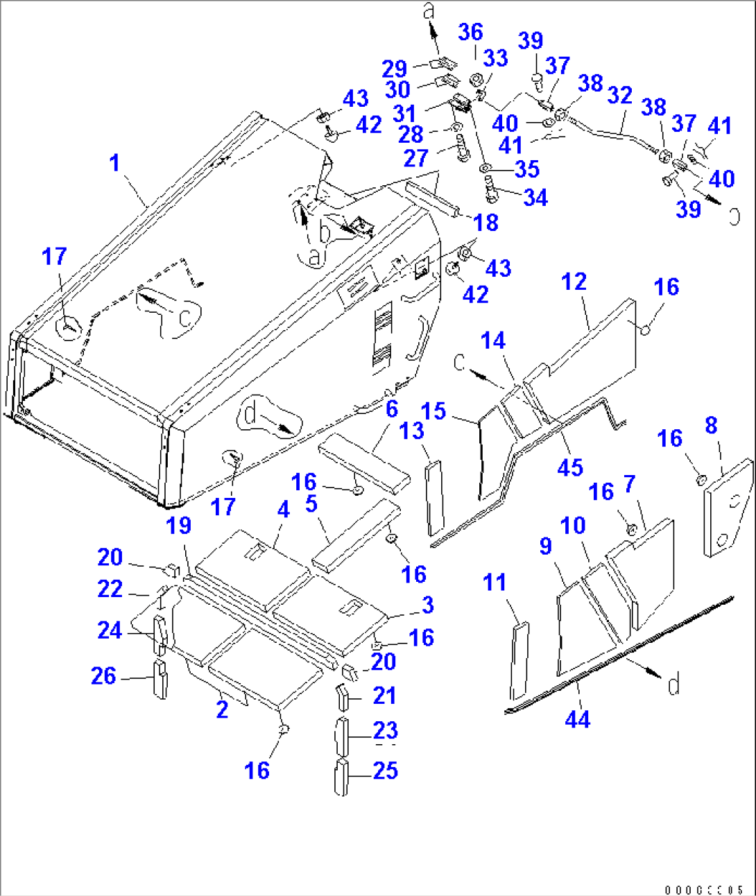 ENGINE HOOD AND RELATED PARTS (EC REGULATION)(#7001-)